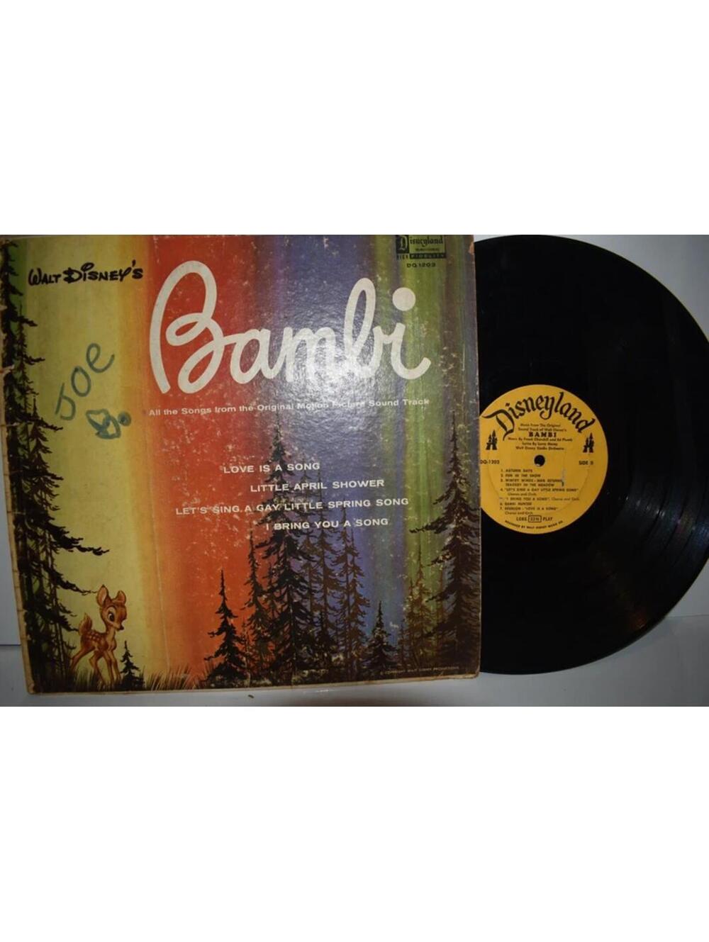 Vintage Vinyl Walt Disney’s Bambi 1959 Disneyland LP Mono DQ-1203